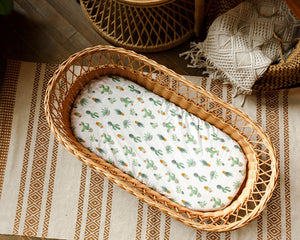 Baby Moses Basket with cactuses sheet
